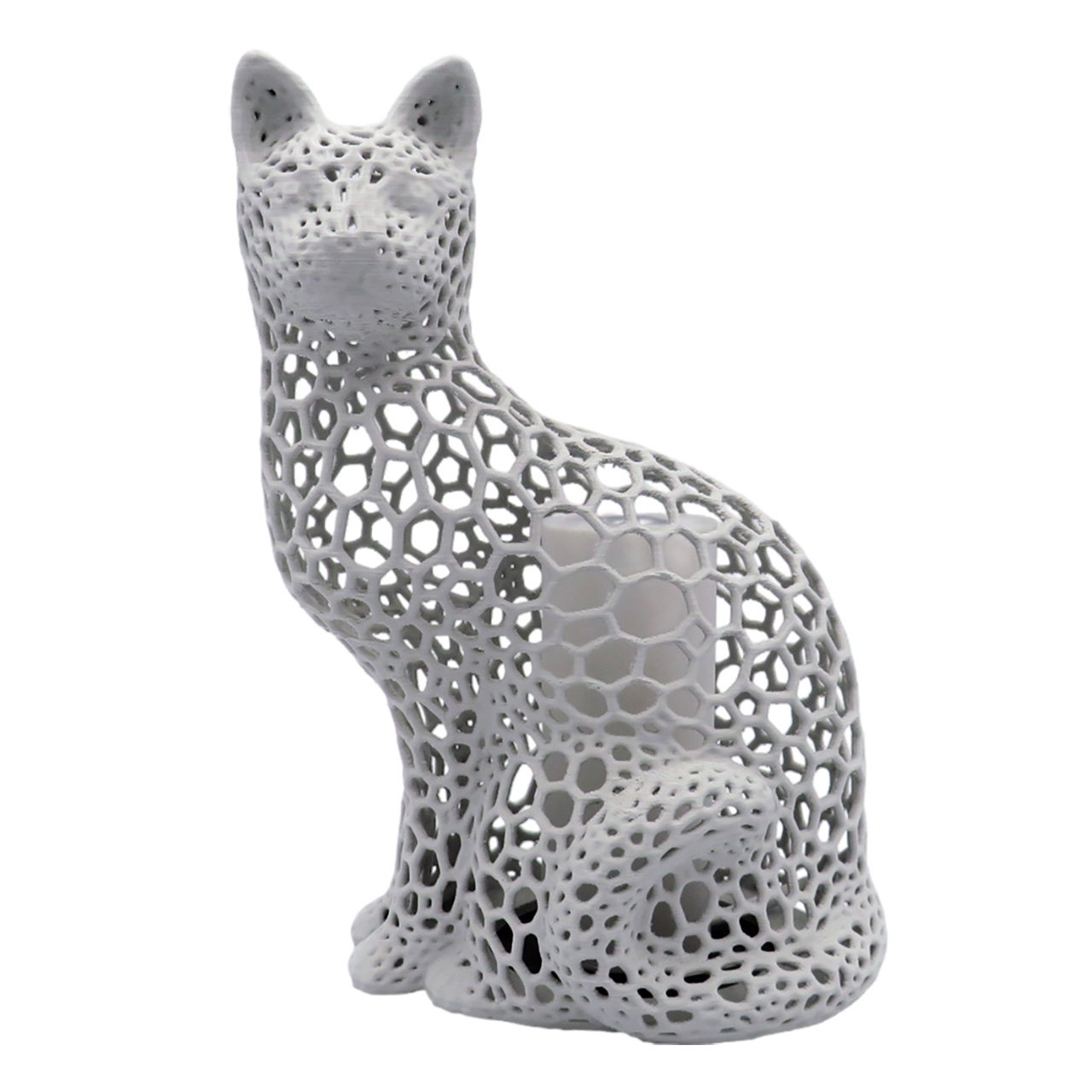 01 Katinas su ertmemis pilkas LED