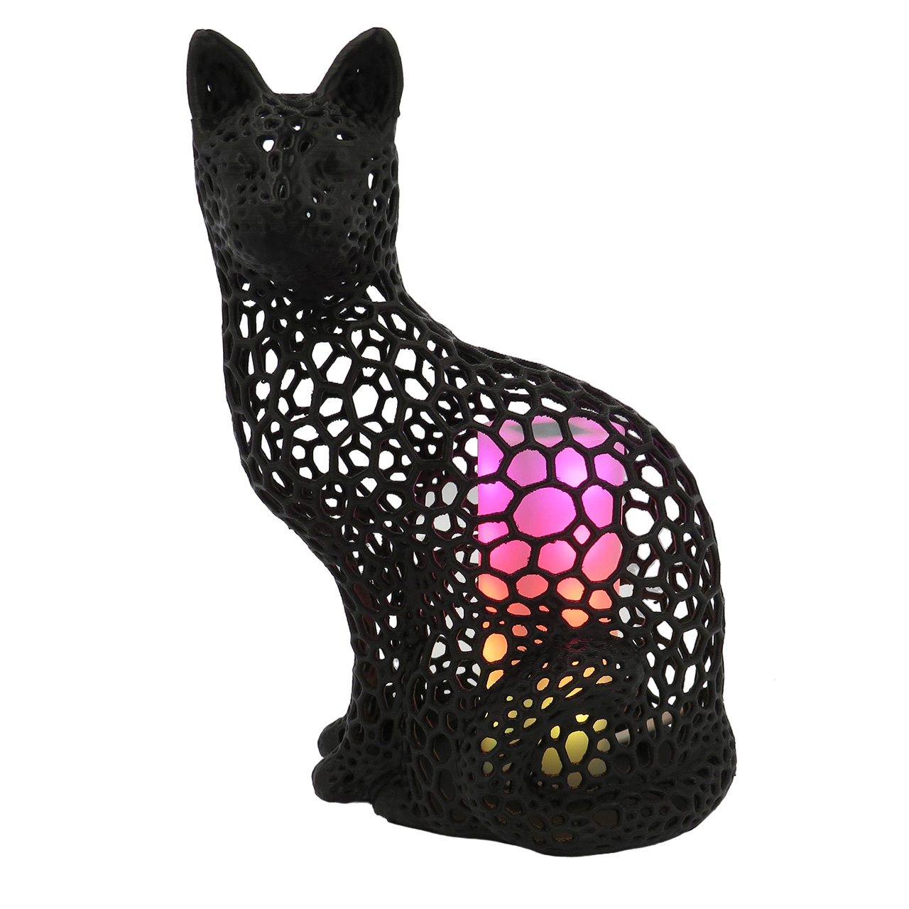 02 Katinas su ertmemis juodas RGB-LED