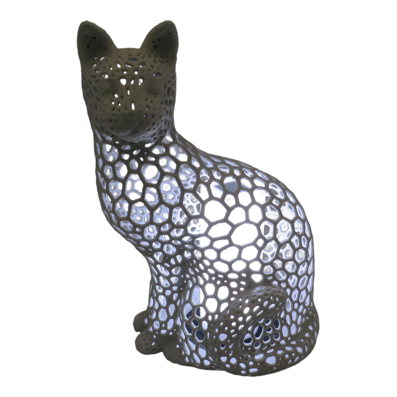 02 Katinas su ertmemis pilkas LED