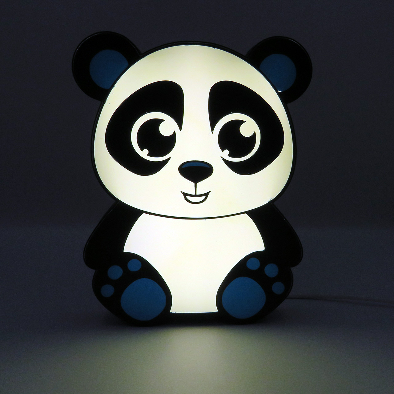 03 Panda melyna LED 3D