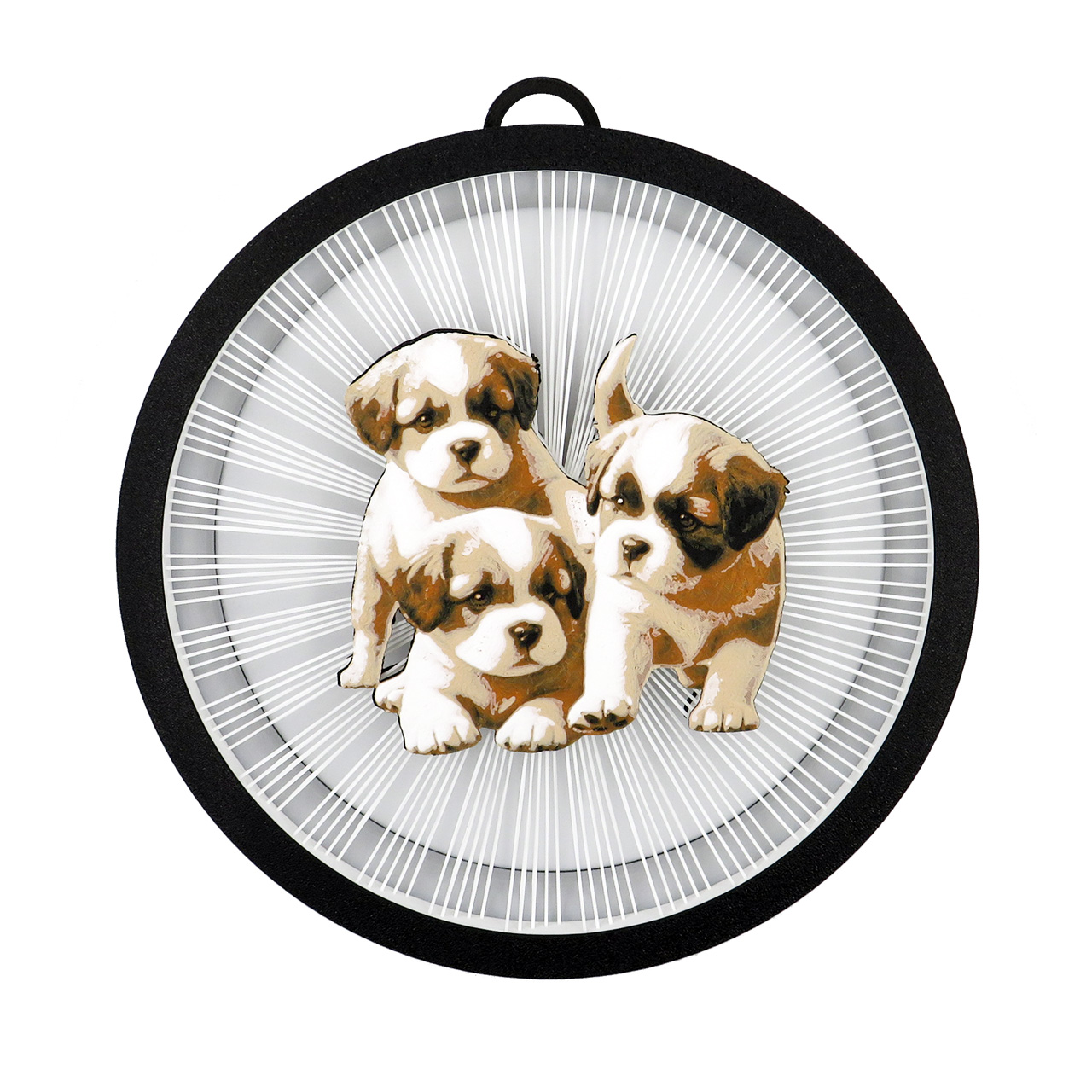 01 Sienine dekoracija apskritimo formos-suniukai-plastiko gijos