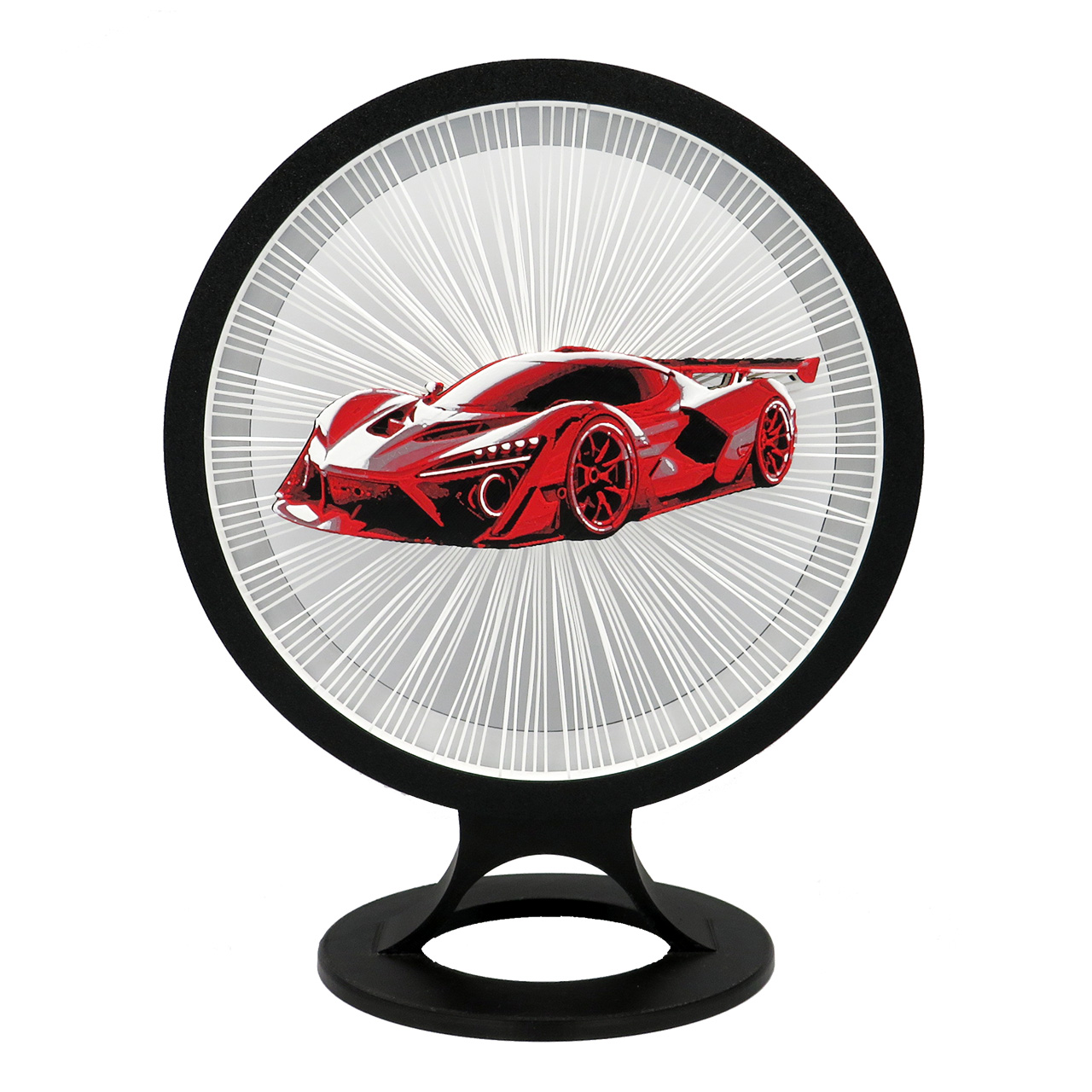 01 Stalinis LED sviestuvas apskritimo formos-sportinis automobilis-plastiko gijos