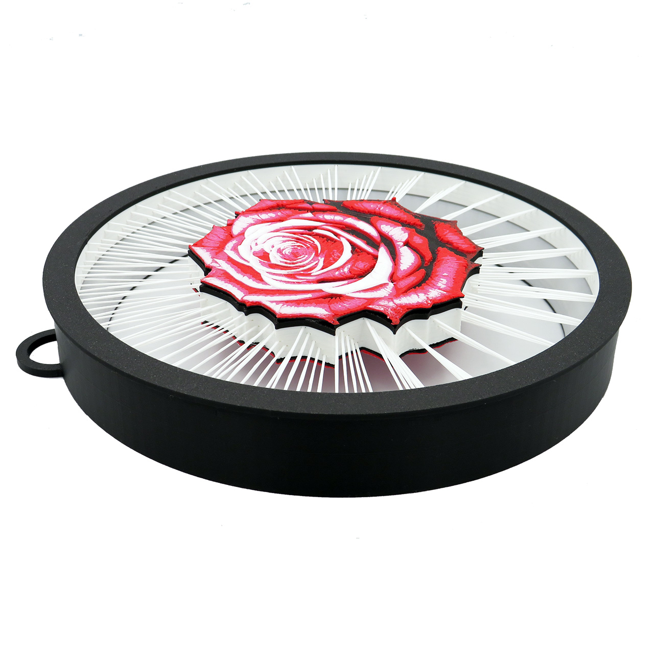 02 Sienine dekoracija apskritimo formos-roze-plastiko gijos