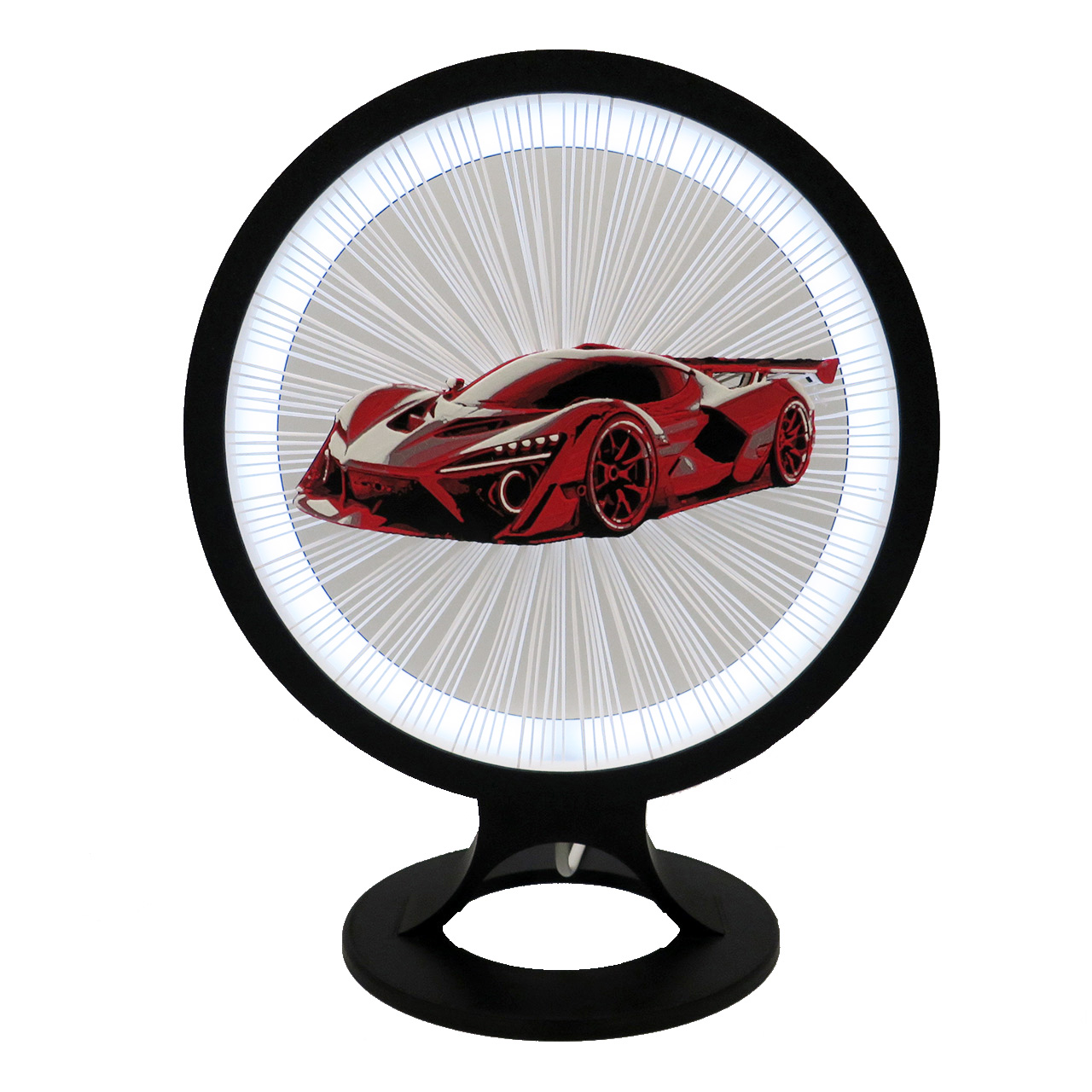 02 Stalinis LED sviestuvas apskritimo formos-sportinis automobilis-plastiko gijos