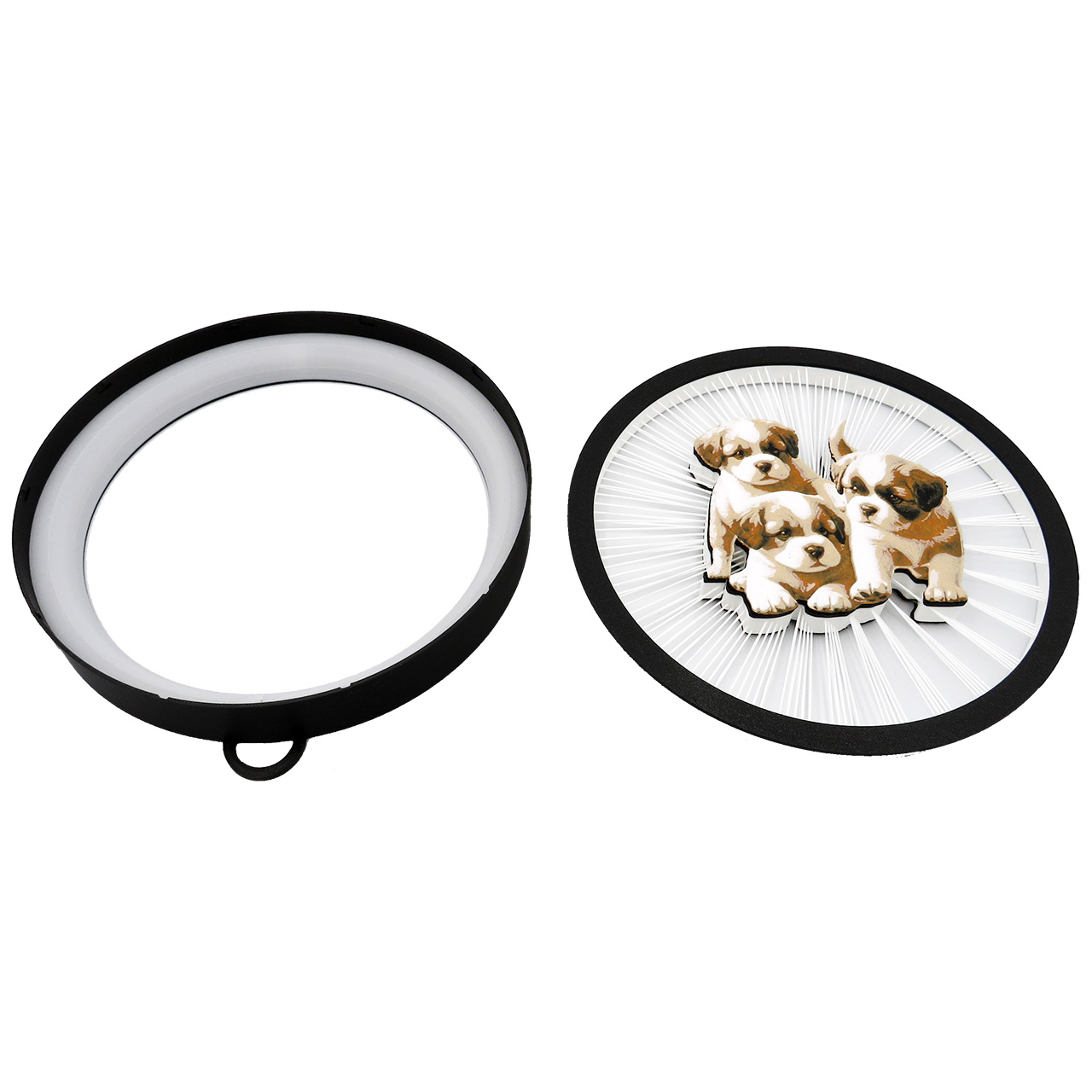 03 Sienine dekoracija apskritimo formos-suniukai-plastiko gijos