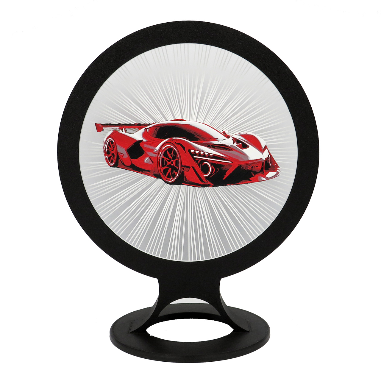 04 Stalinis LED sviestuvas apskritimo formos-sportinis automobilis-plastiko gijos