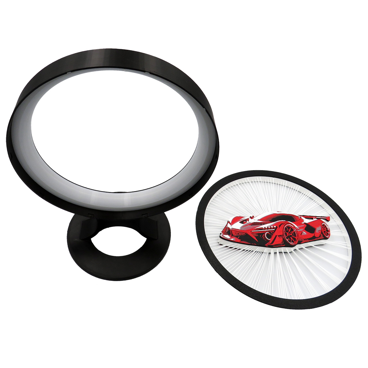 05 Stalinis LED sviestuvas apskritimo formos-sportinis automobilis-plastiko gijos