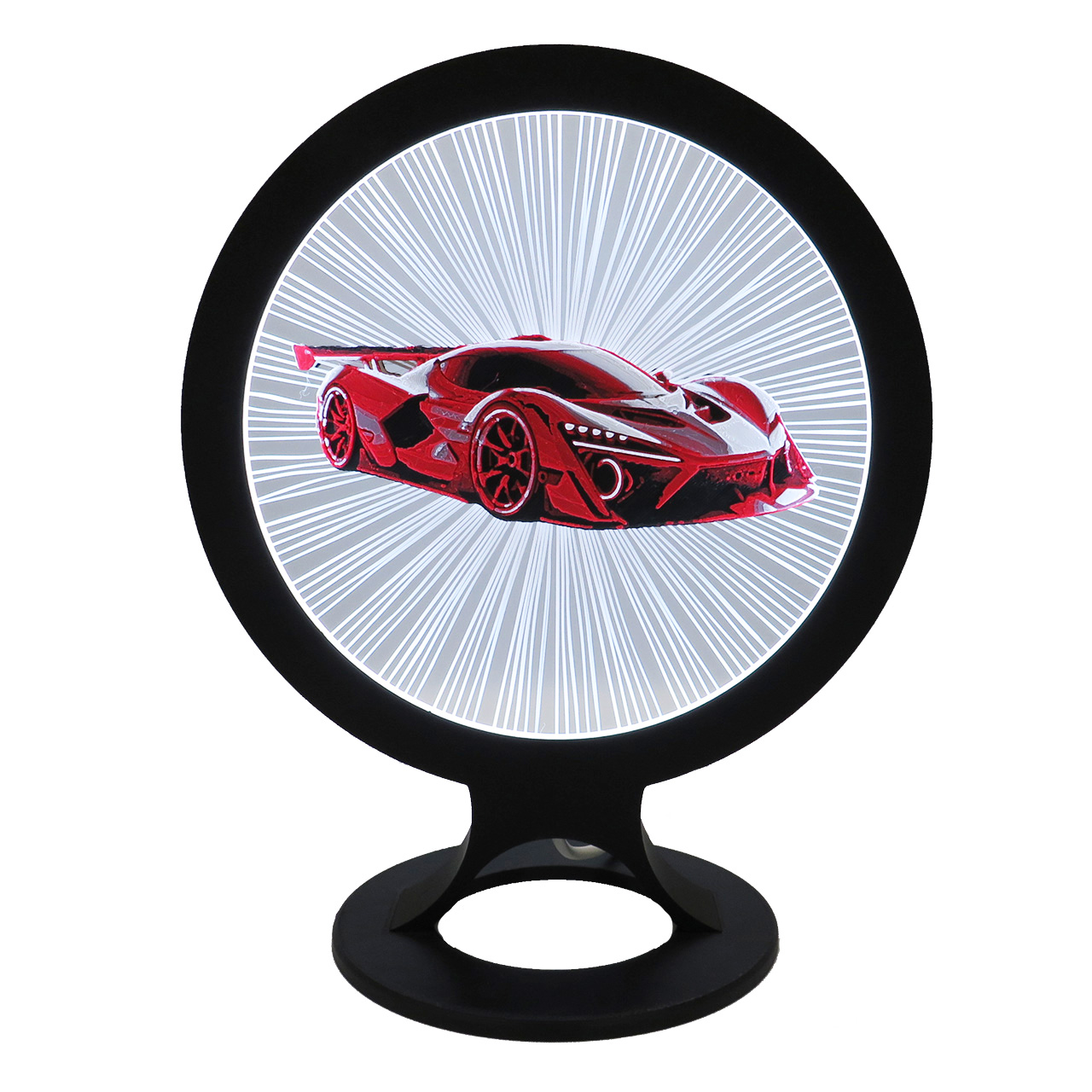 06 Stalinis LED sviestuvas apskritimo formos-sportinis automobilis-plastiko gijos