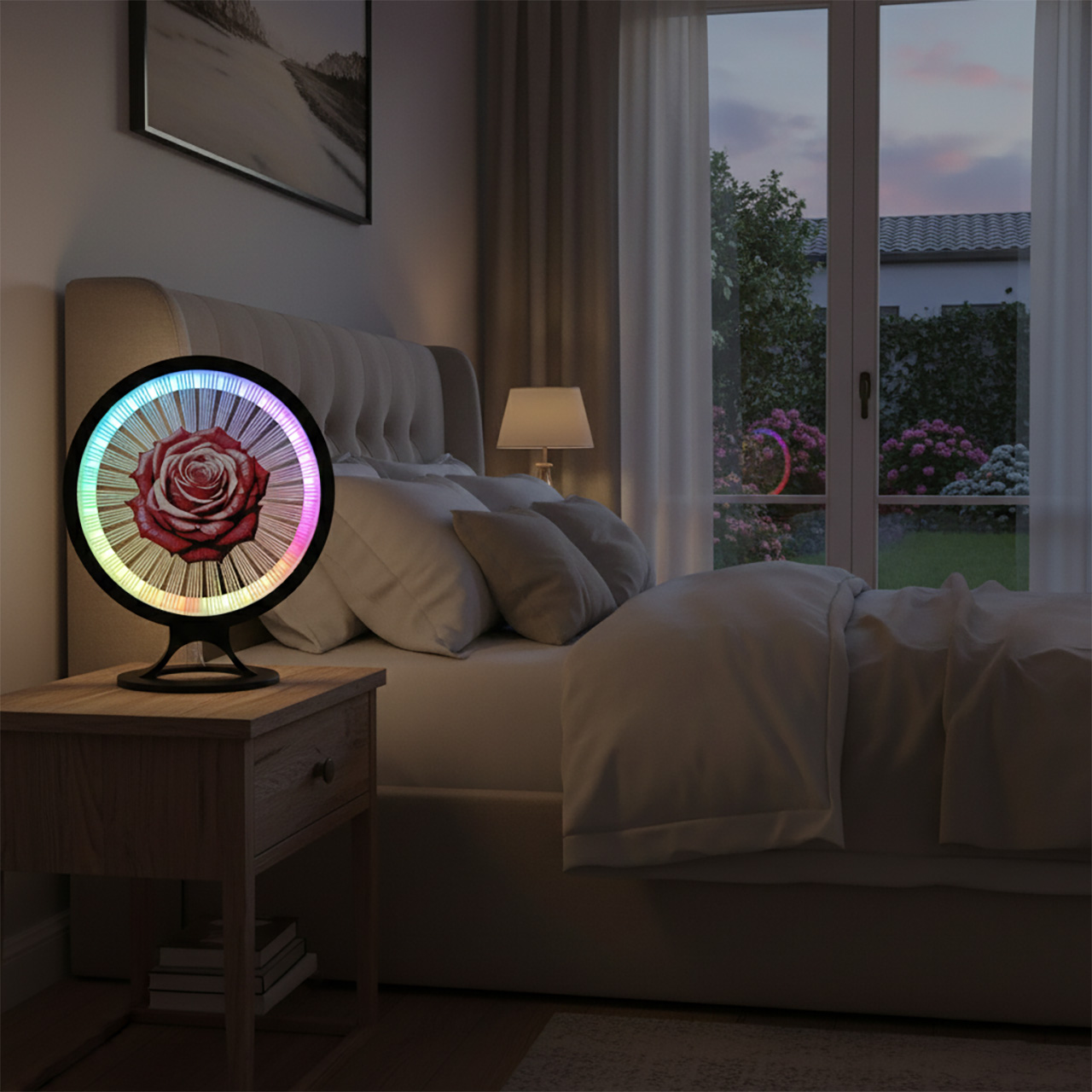 119002-02-3D-Stalinis-LED-sviestuvas-apskritimo-formos-roze-plastiko-gijos